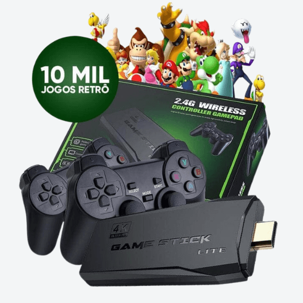 Console Portátil Wireless Retro com 10.000 Jogos - 2 Controles Incluídos