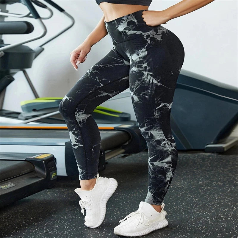 Leggings Femininas Cintura Alta, Efeito Levanta Bumbum, Sem Costura e Estampadas para Yoga e Ginástica