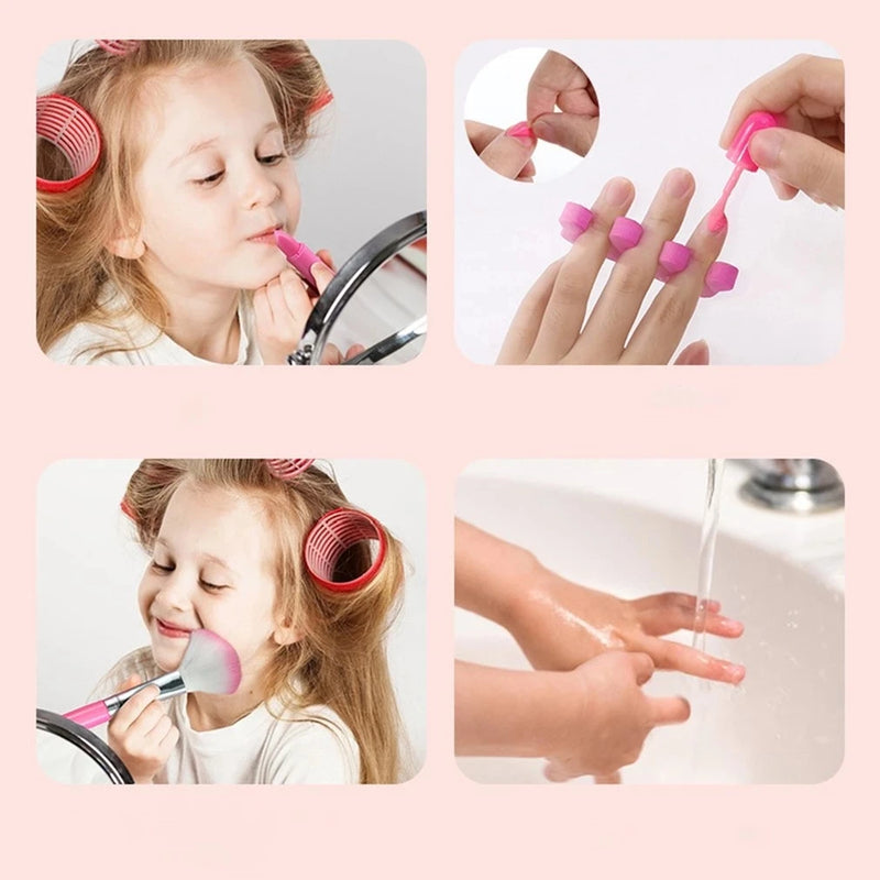 Kit de Maquiagem Infantil para Meninas: Caixa de Cosméticos de Princesa, Batom, Sombras e Acessórios Seguros e Não Tóxicos para Brincadeiras Criativas!