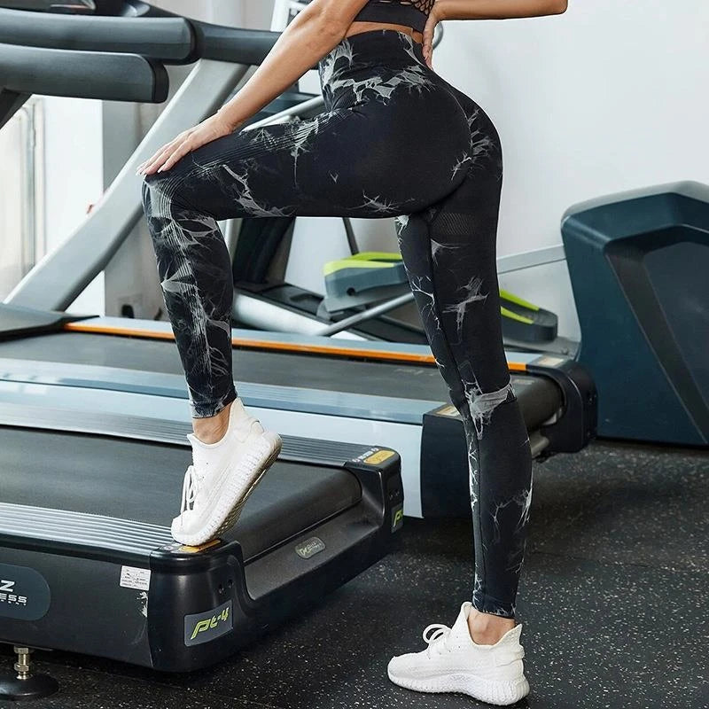 Leggings Femininas Cintura Alta, Efeito Levanta Bumbum, Sem Costura e Estampadas para Yoga e Ginástica