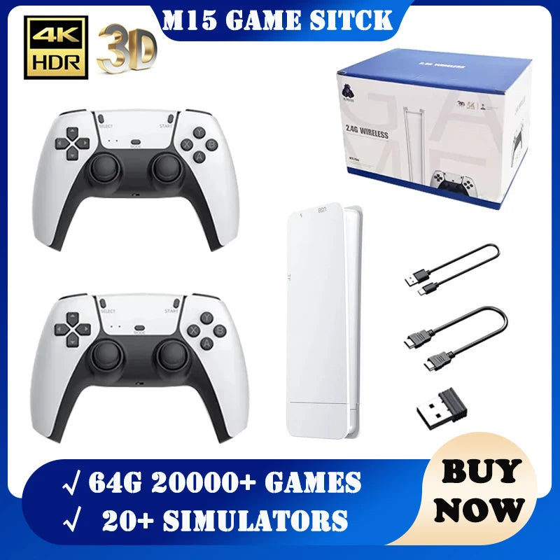 M15 Game Stick Mini - Console de Jogo Portátil com Controles Sem Fio