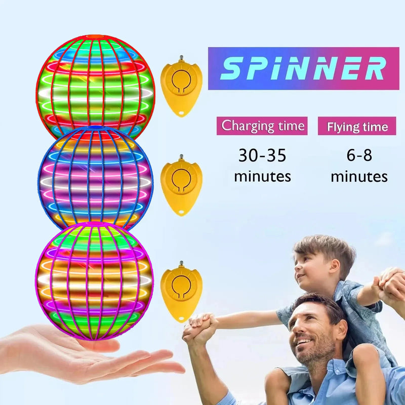 Diversão Sem Limites: Flying Ball Boomerang com LED, Drone Flutuante e Spinner Mágico – O Brinquedo Perfeito para Crianças!